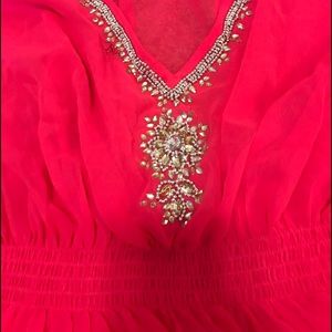 Pink beach cover up rhinestones